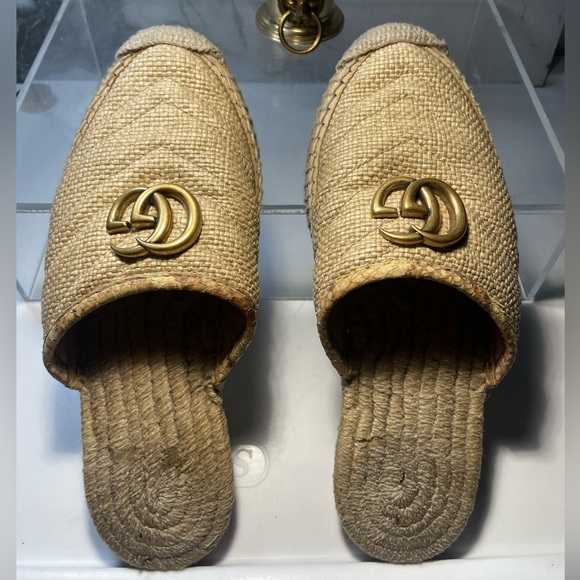 GUCCI double cloth mules sz 35 made in spain - Picture 9 of 16